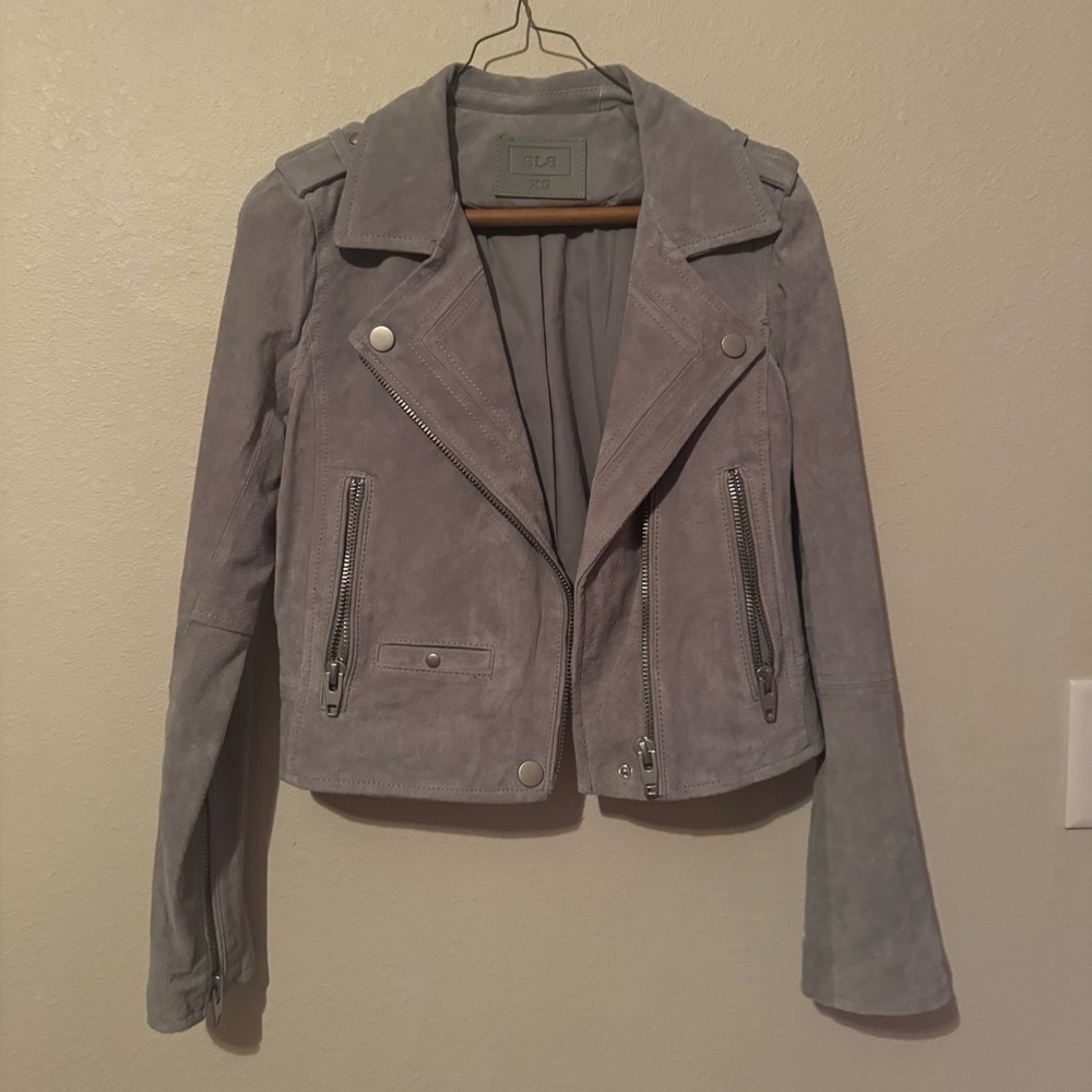 Women's Gray Suede Leather Jacket
